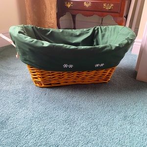 SALE Wicker Basket with Reversible Washable Twill Liner